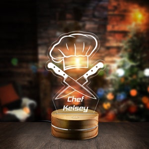 Personalized Chef's Light Night Light Decor, Gift For Chef's Light Lovers, Chef's Light Baby Room Decor ID-0405-RANR