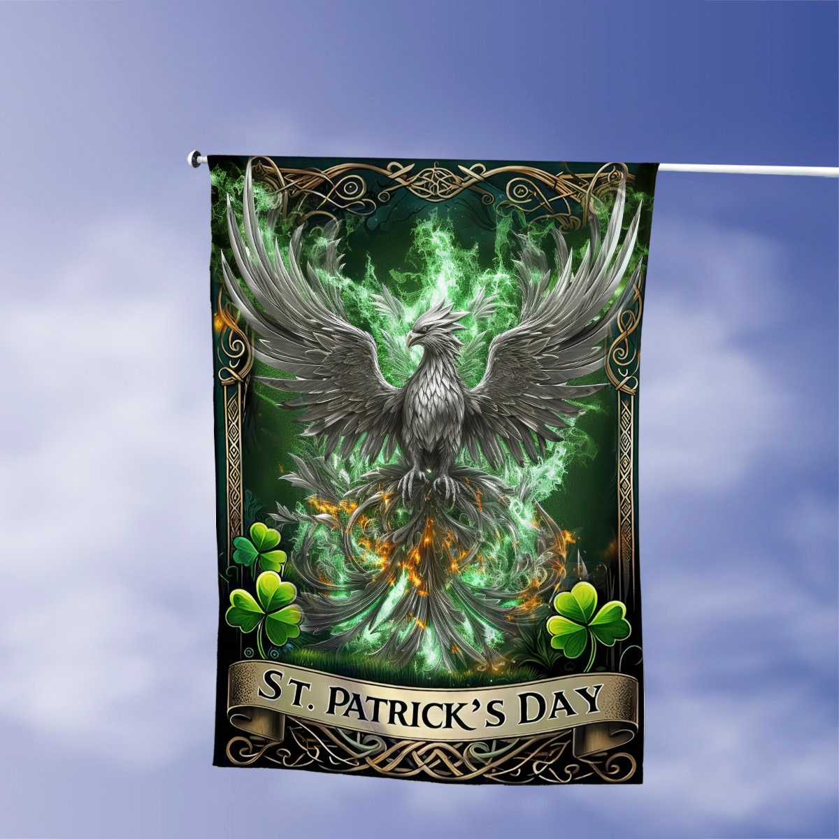 Discover Phoenix St Patricks Garden Flag, The Irish Phoenix St. Patricks Day Flag, Happy St Patricks Day Garden Flag