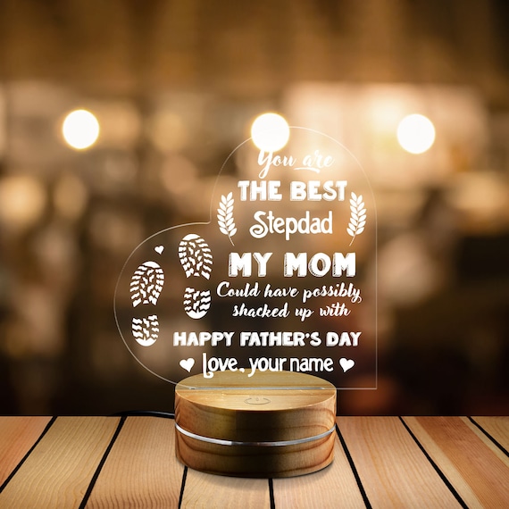 Personalized Happy Father's Day Night Light, Stepdad Night Light, Bonus Dad  Night Light, Father's Day Gift for Stepped up Dad TD-0410-S9XU 
