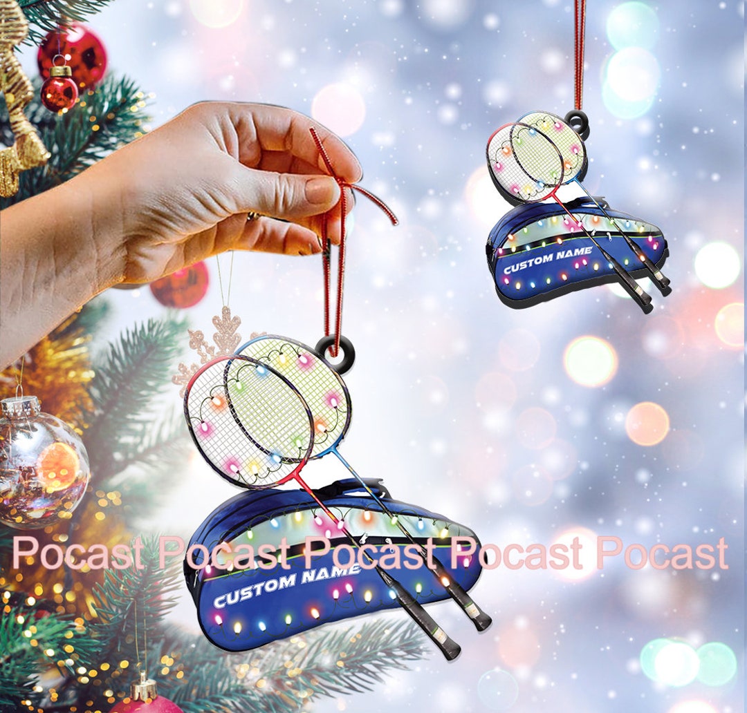 Badminton Set Ornament, Badminton Shuttlecock Christmas Ornament, Sport