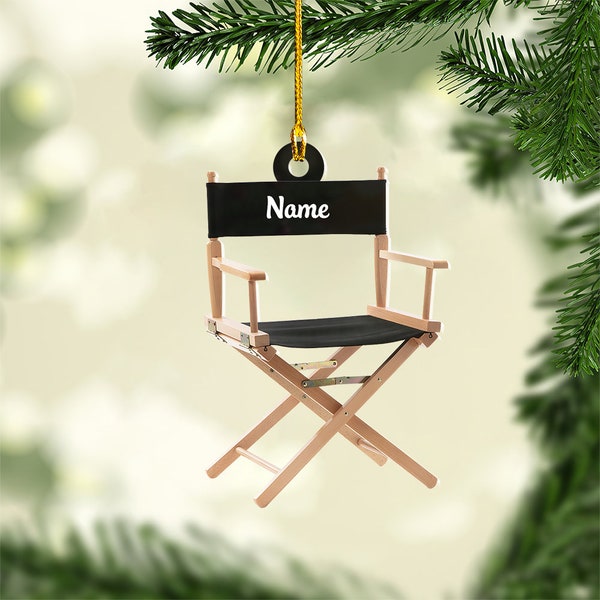 Director Chair Christmas Light Ornament, Christmas Tree Decor, Loved Chair Ornament, Xmas Hanging Ornament Gift TD-0814-HTQ8