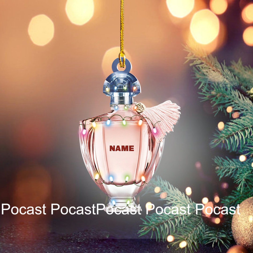 Pink Perfume Bottle Ornament, Perfume Bottle Christmas Ornament