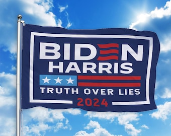 Biden Harris Truth Over Lies Double-sided Flag, Biden Harris 2024 Flag, America Election Flag, Joe Biden For President Flag TD-0315-0K1M