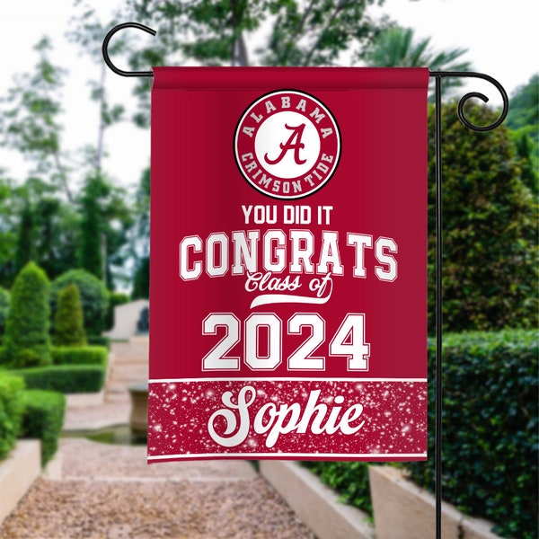 Personalized Graduation 2024 Flag, Graduate Yard Sign, Class of 2024 Yard Sign, College Grad Flag, University Grad Flag ID-0308-DRGL