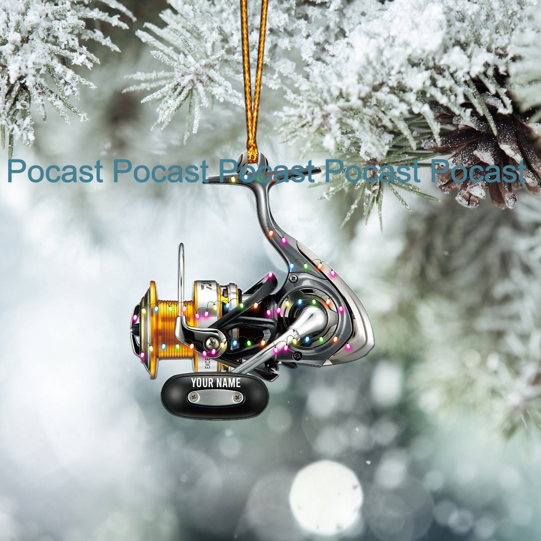 Fishing Reels Tackle Box Christmas Car Ornament, Fishing Box Light