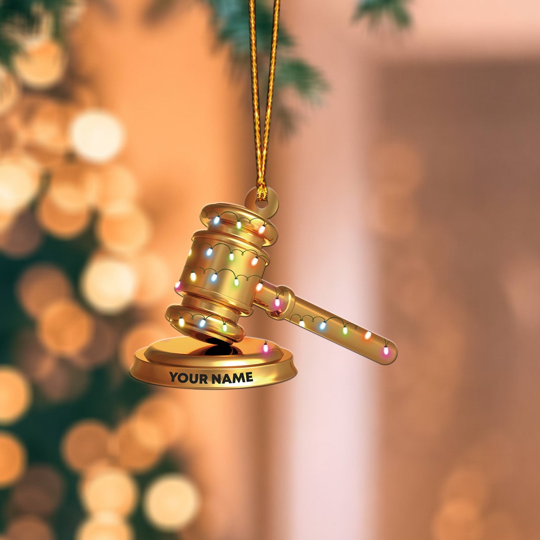Gavel Christmas Ornament 