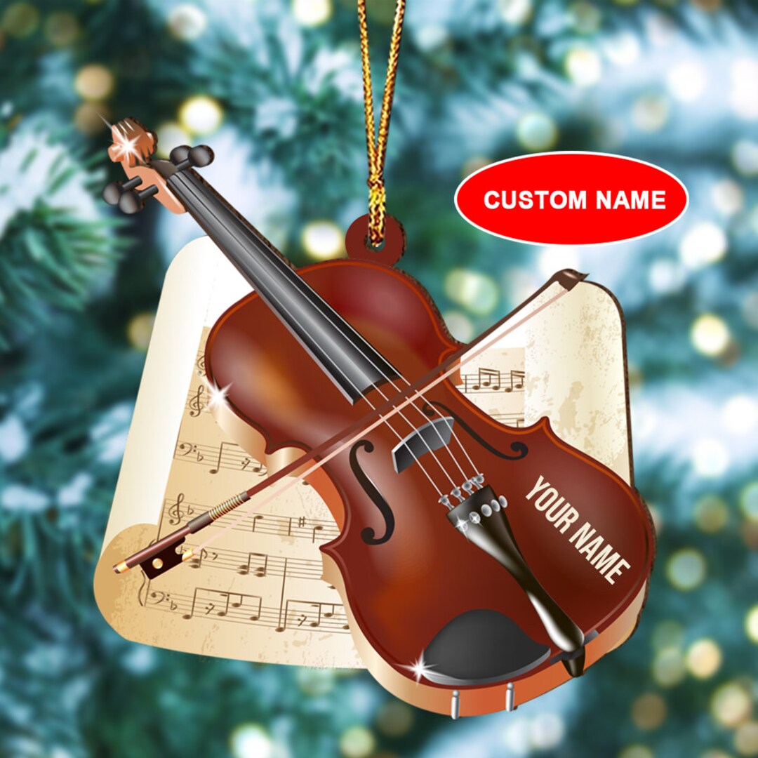 Personalized Violin Christmas Ornament Violin Flat Ornament Etsy