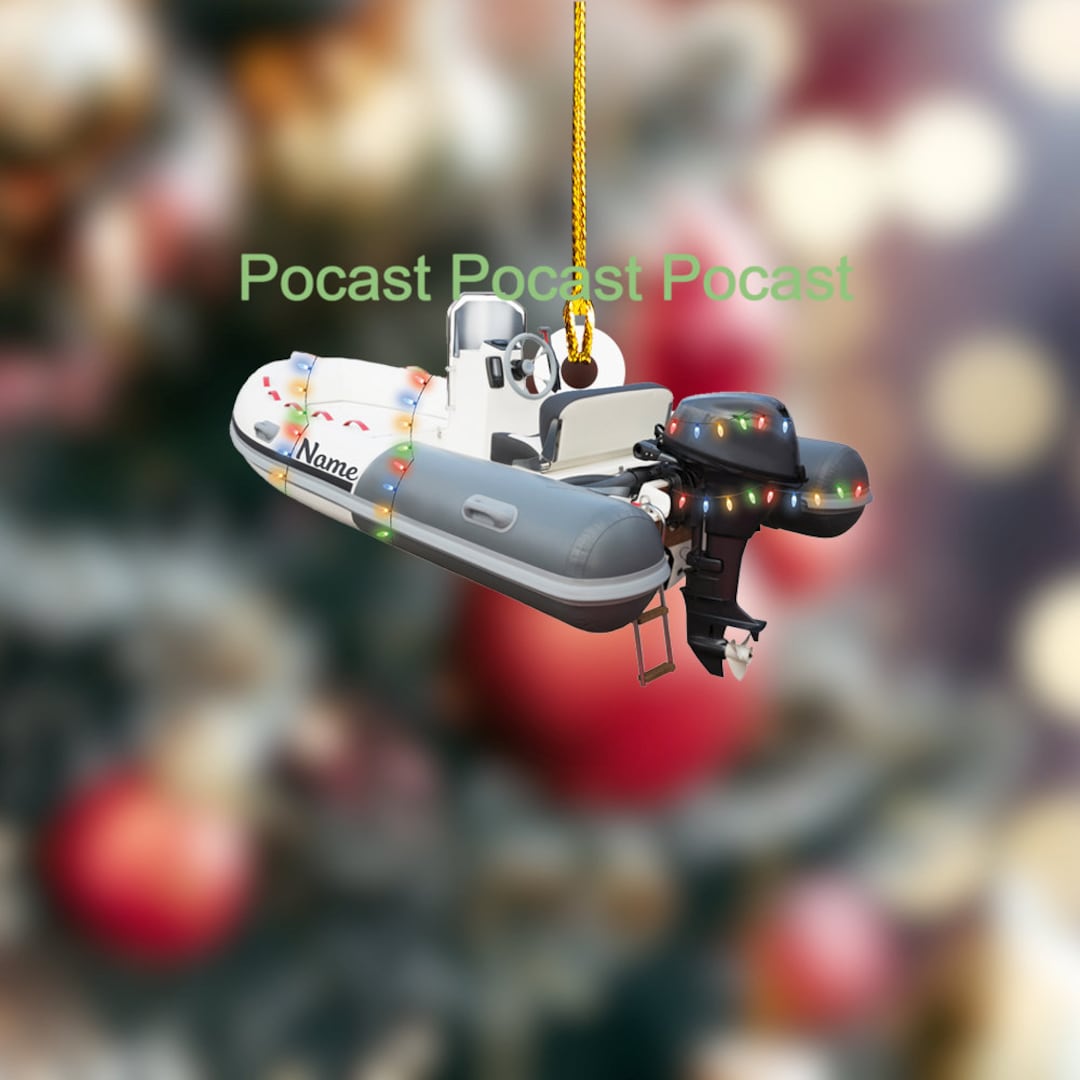 Outboard Motorlaunch Engine Boat Christmas Ornament, Outboard Motor