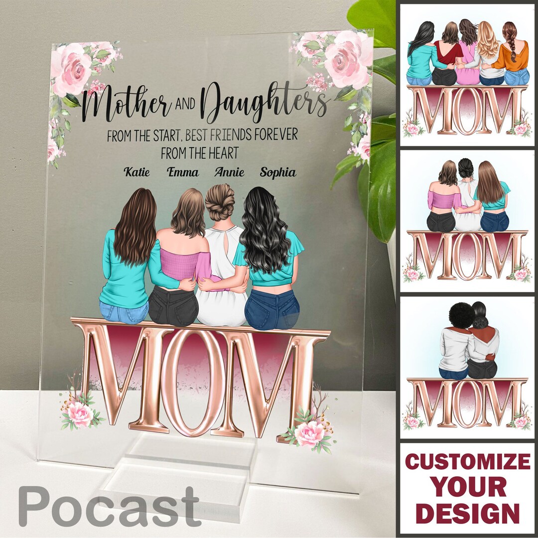Personalized Mother and Daughter Acrylic Plaque, Personalized Mother's Day Gift for Mom, Mom ...