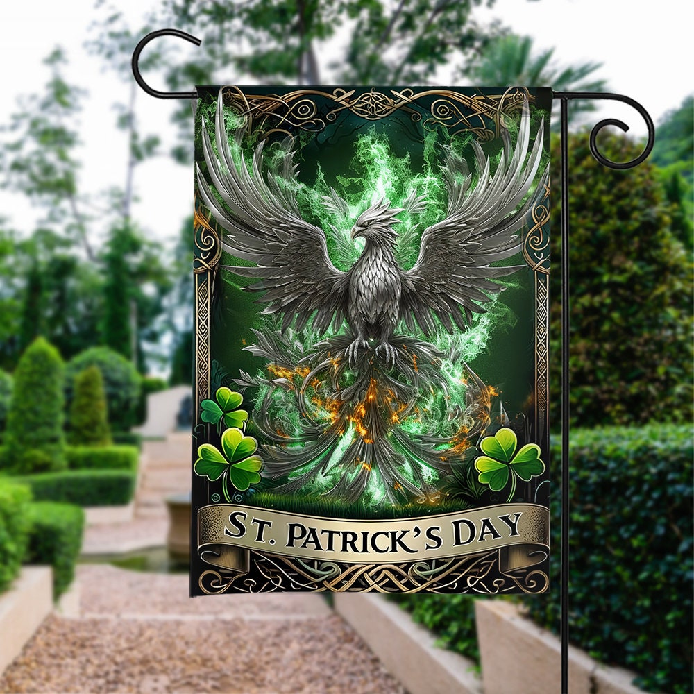 Discover Phoenix St Patricks Garden Flag, The Irish Phoenix St. Patricks Day Flag, Happy St Patricks Day Garden Flag