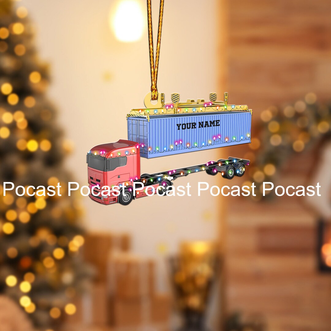 Blue Stylized Wireframe Mesh Forklift Truck Ornament Cargo Etsy