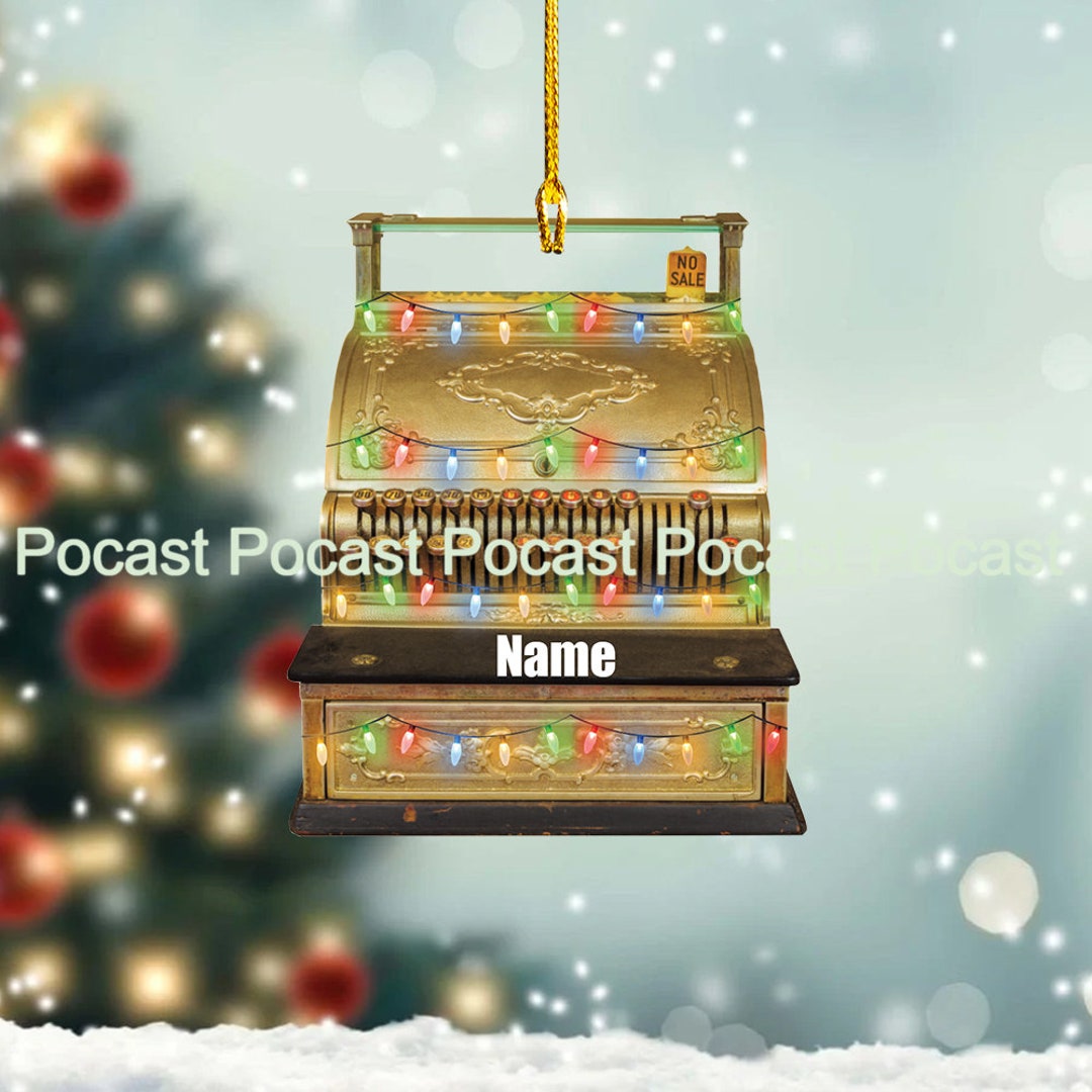 Vintage Cash Register Refinished Ornament, Vintage Cash Register