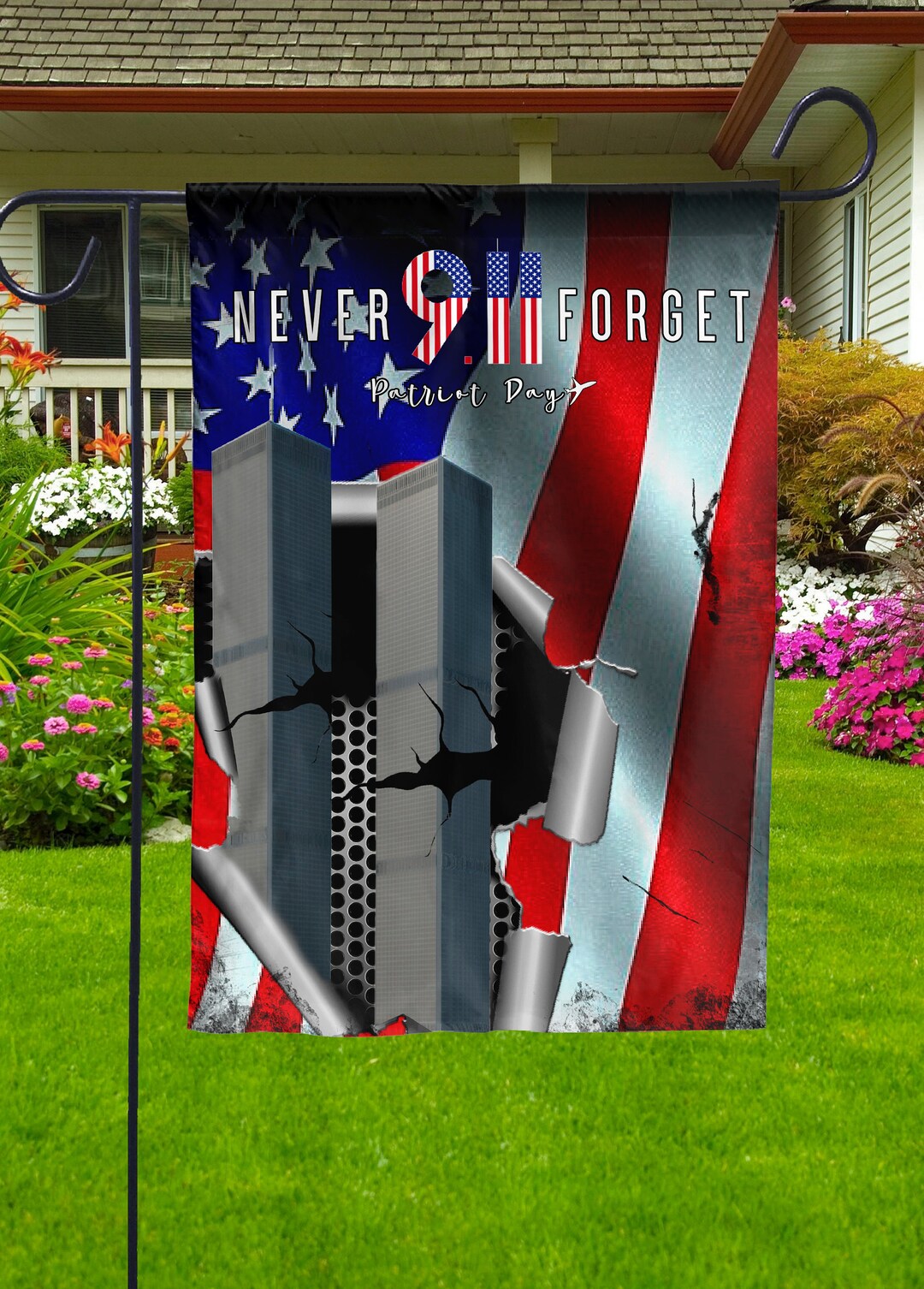 Never Forget 911 Flag, Patriot Day Flag, 911 Memorial Flag, American ...