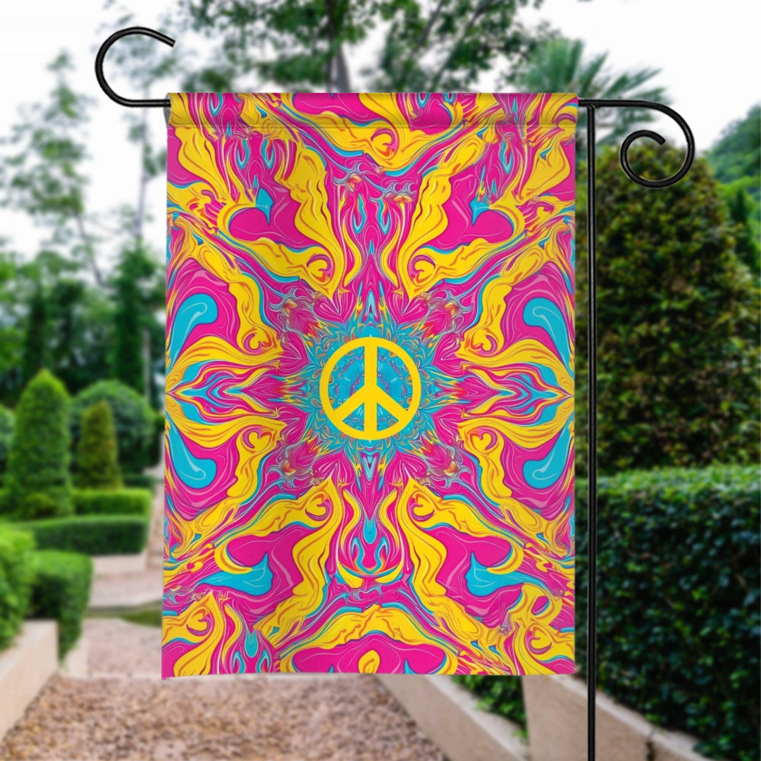 Tie Dye Peace Flag 3x5 Ft Outdoor Indoor With Grommet Garden Yard Banner Decorative Sign