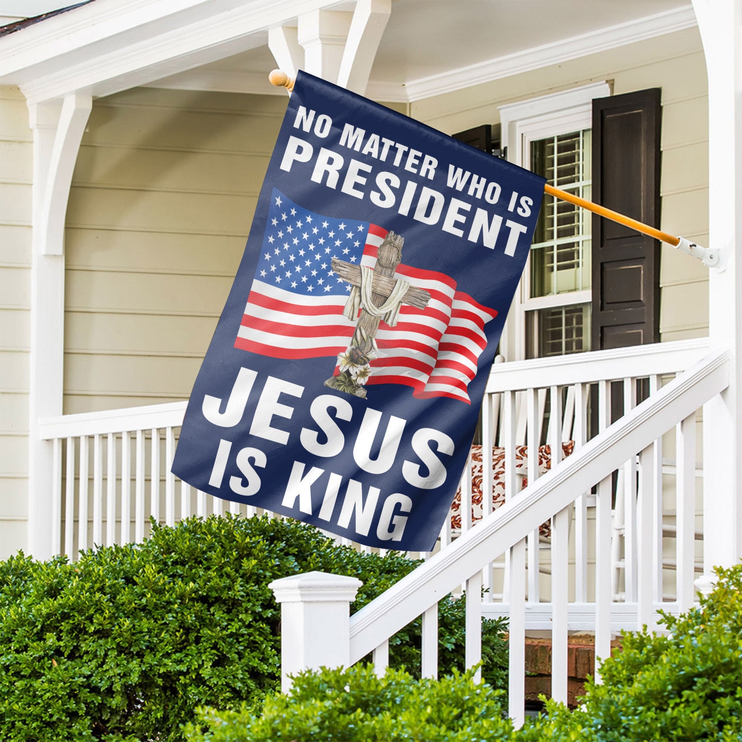 Jesus Is King House Flag, American Jesus House Flag, Faith Jesus Flag, Christian Flag Gift, Religious Flag, God Vintage Flag