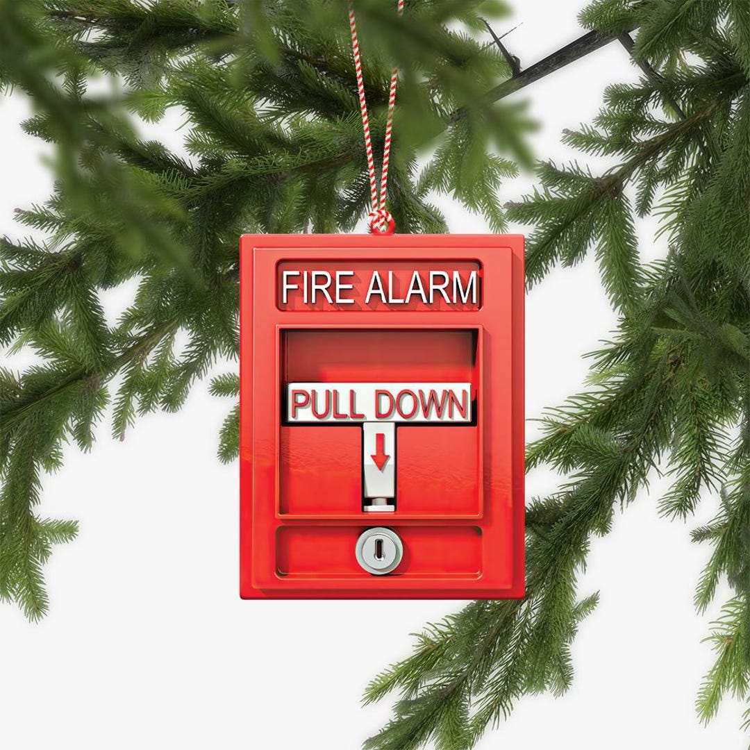 Personalized Fire Alarm Ornament, Firefighter Car Ornament, Firefighter