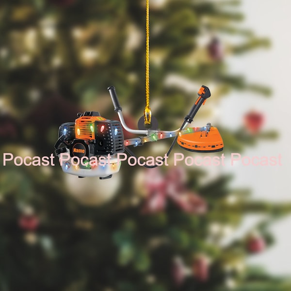 Personalized String trimmer Petrol engine Christmas Ornament, Trimmer Christmas Ornament, Tool Scythe Chainsaw Trimmer Ornament ID-1025-EICK