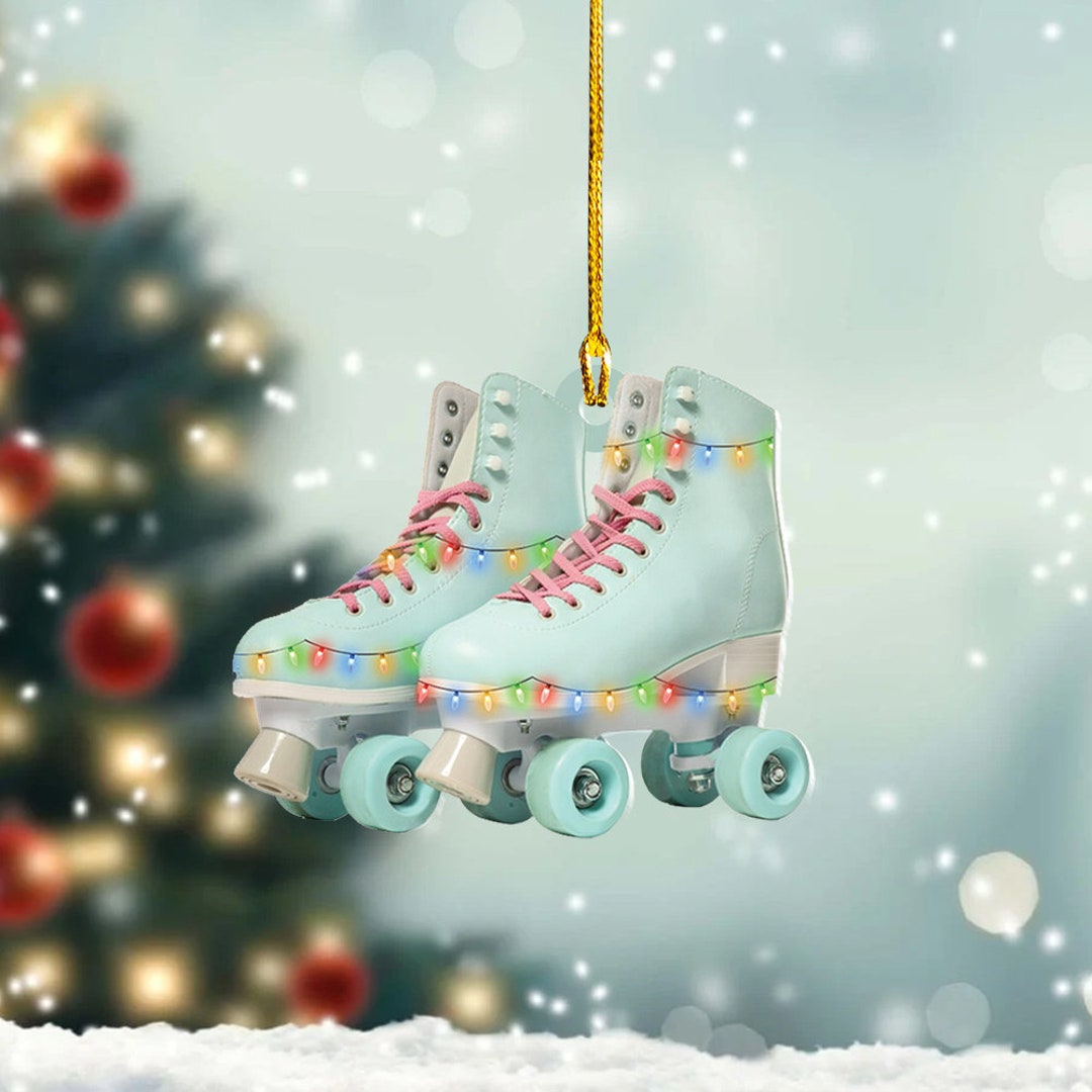 Personalized Roller Skate, Roller Derby Christmas Light Car Ornament