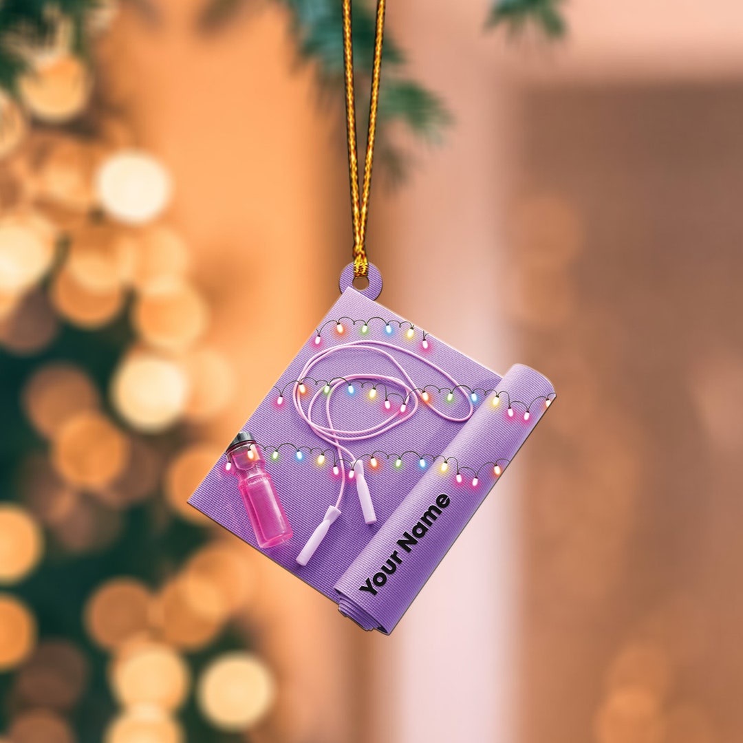 Yoga Mat Christmas Light Ornament, Christmas Tree Decor, Loved Yoga Mat