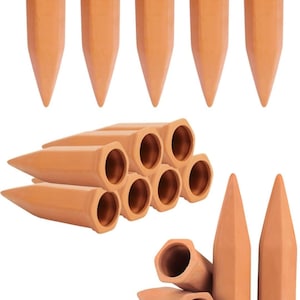 Terracotta Self Watering Plant Spikes | Automatic Plant Watering Stakes | Indoor & Outdoor Plant Care | Vacation Plant Waterer | Garden Irri