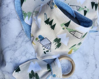 Soft Flannel Baby Burp Cloths & Bib Set  2 Ply Absorbent Backing | Neutral Baby Essentials  Dinosaur + Animal Prints  Baby Shower Gift