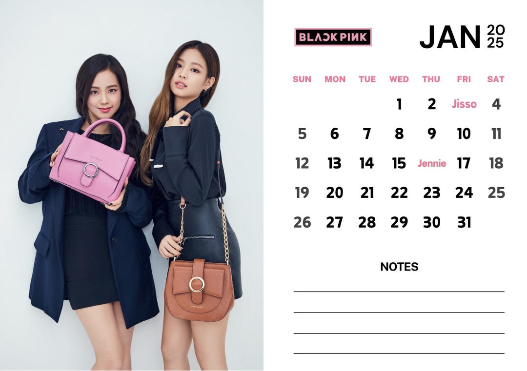 2025 Blackpinkthemed Printable Calendar Digital Download With