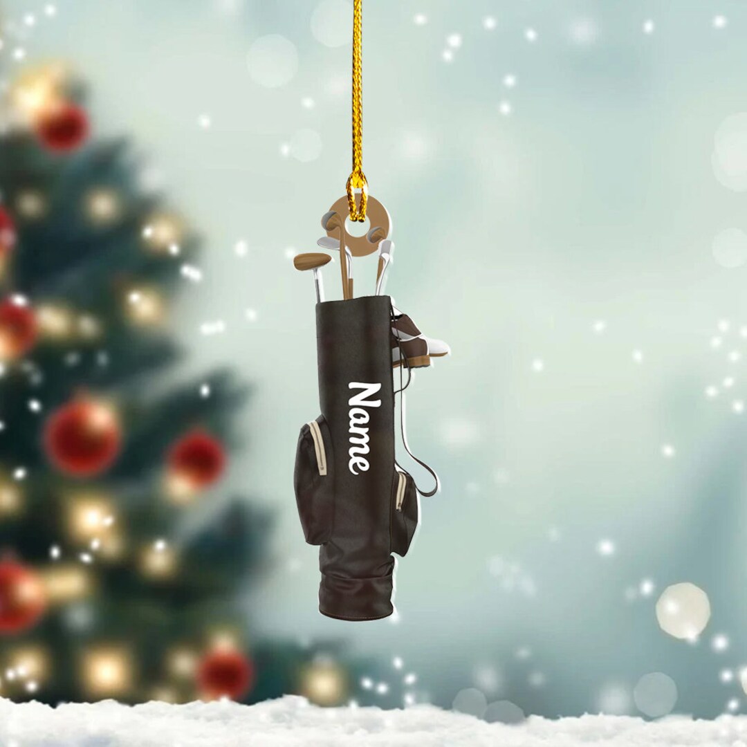 Golf Bag Light Christmas Ornament Personalized Golf Ornament Etsy