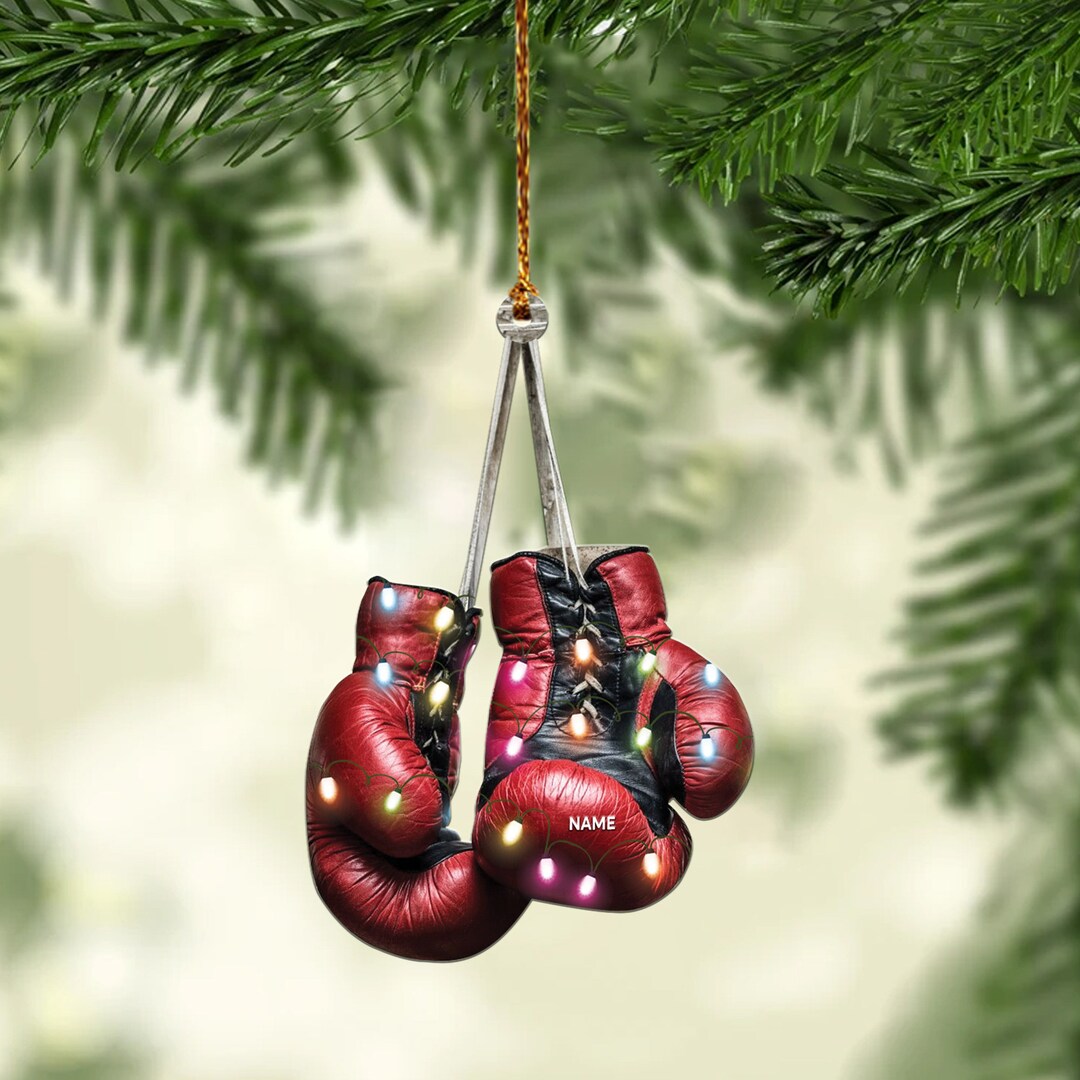 Personalized Boxing Gloves Christmas Ornament Decor Boxing Etsy