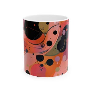 Abstrakte Kunst Keramiktasse - Lebendige Kaffeetasse für Zuhause, Büro & Geschenke, Einzigartiges Trinkgefäß für Kunstliebhaber, Bunte Tasse