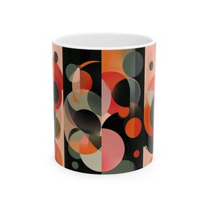 Abstract Geometric Ceramic Mug, Modern Art Coffee Cup, Colorful Drinkware, Unique Gift for Art Lovers, Home Decor