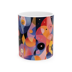 Colorful Abstract Ceramic Coffee Mug, Artistic Drinkware, Unique Gift for Art Lovers, Home Decor, Birthday, Gift Idea