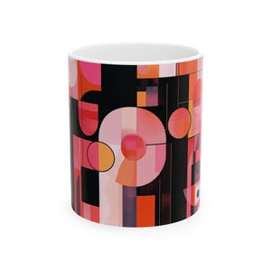 Colorful Abstract Art Ceramic Mug Perfect Gift for Art Lovers, Tea, Coffee, Modern Home Decor, Unique Birthday Gift