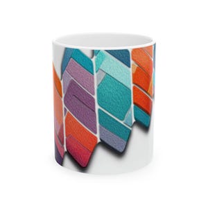 Colorful Ceramic Mug, Vibrant Art Coffee Cup, Perfect Gift for Art Lovers, Home Decor, Unique Wall Art Mug