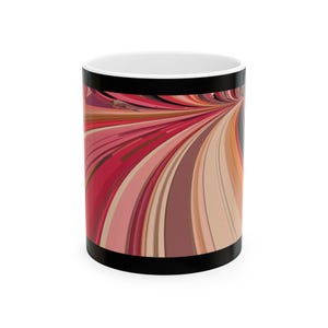 Abstract Colorful Ceramic Mug, Unique Coffee Cup, Modern Art Kitchenware, Gift for Art Lovers, Home Decor, 11oz & 15oz