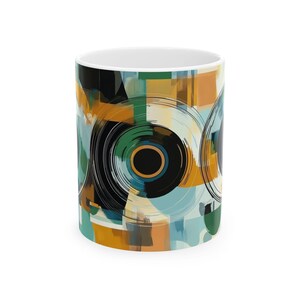 Abstract Art Ceramic Mug, Colorful Coffee Cup, Modern Home Decor, Gift for Art Lovers, Coffee Lover, Unique Tea Mug