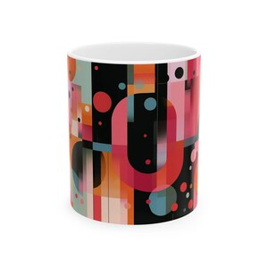 Abstract Art Ceramic Mug - Colorful Coffee Mug for Home, Office, Gift, Art Lovers, Modern Decor, Creative Design