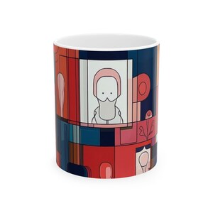 Artistic Ceramic Mug, Colorful Unique Design Coffee Cup, Perfect Gift for Art Lovers, Home Decor, Daily Use, Tea Mug