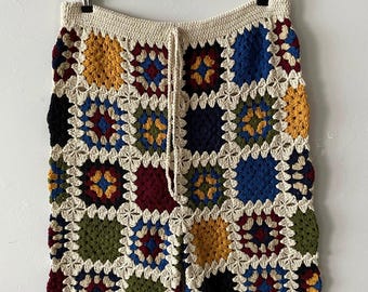 Shorts de algodón con cuadros de abuela hechos a mano: ropa de playa unisex