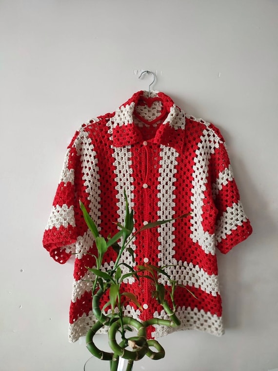 Crochet Shirt, Unisex Shirt, Crochet Overshirt, Crochet