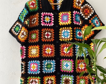 Knuth Marf crochet knit shirt ブラック crochet knit shirt/2color | KNUTH MARF