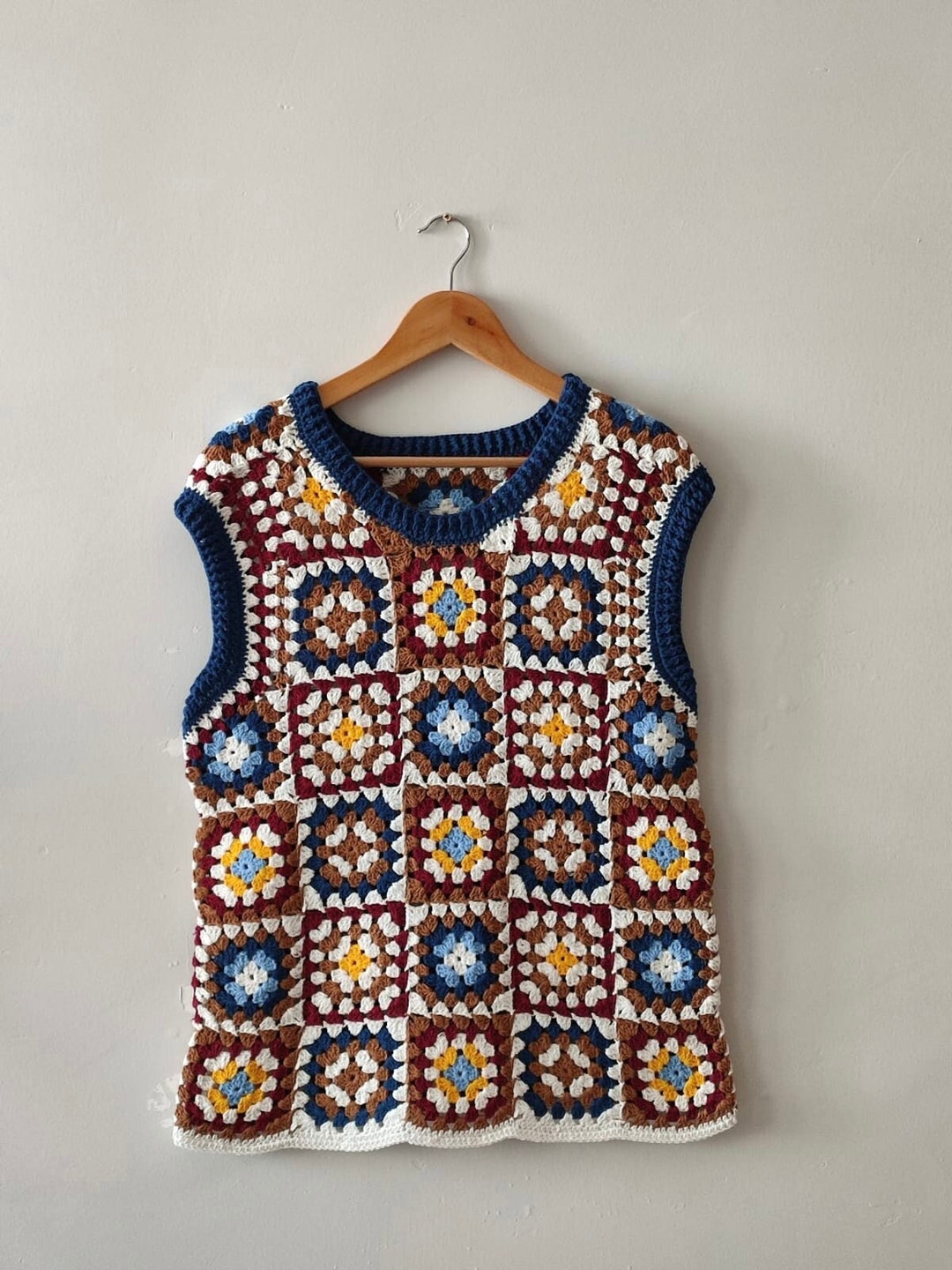 Sweater Vest, Crochet Sweater Vest, Utility Vest Men, Mens Sweater Vest