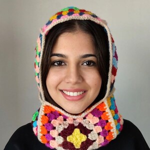Balaclava, Granny Square Balaclava,Handmade Colorful Balaclava, Unisex Balcalava, Crochet Winter Hat, Mens Balaclava, Christmas Gift, Gift