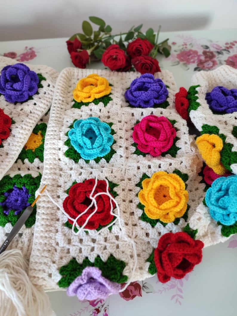 Long Sleeve Crochet Cardigan - Rose main image 1