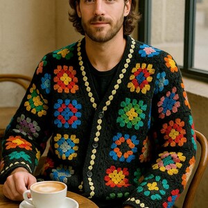 Handmade Crochet Wool Cardigan: Unisex Knit Sweater