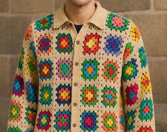 Handgemachte Häkeljacke: Vintage Style Strickpullover