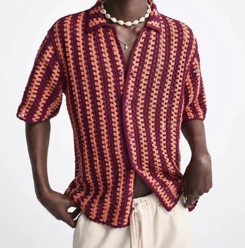 Crochet Shirts, Oversized Shirts for Men , Handmade Shirt, Summer Shirt ...