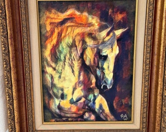 Milagros by Rebecca Marshall - Andalusian stallion original painting