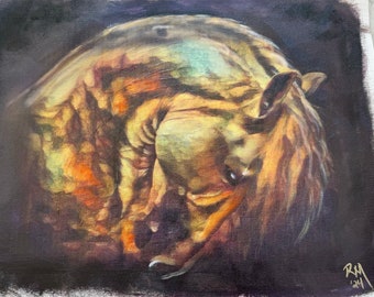 Nobility by Rebecca Marshall - Andalusian Stallion Original mixed media painting