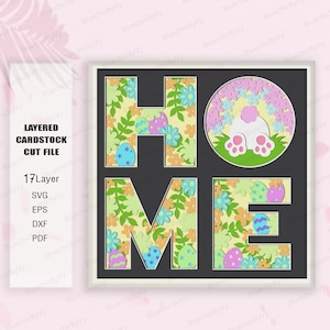 Ostern Schattenbox SVG, Frohe Ostern Schattenbox, 3D Hase Ostern Box, Ostergeschenk, Ostern Light Box, Osterdekor, Osterhase zwart