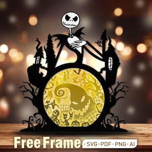 The Nightmare Before Light Box Svg, Nightmare Before 3D Box,Jack Skellington Shadow Box, Nightmare Before SVG,Christmas Decor,Christmas Gift